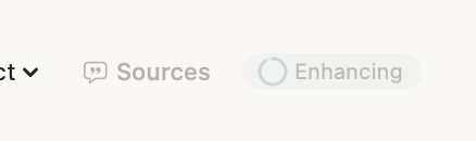 Clipper notes view showing Enhancing status badge