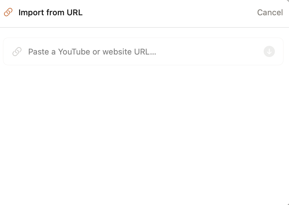 Clipper Import from URL sheet with YouTube or website URL field